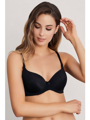 Eros Daisy Kulaklı Yarı Push Up Sütyen Siyah Renk