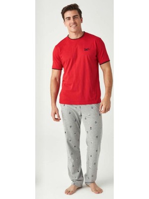 Mod Collection 3410 Erkek Bisiklet Yaka Kısa Kollu Pijama Takım