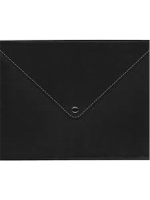 Beha Store 2k Deri Çıtçıtlı A4 Zarf Çanta  Siyah