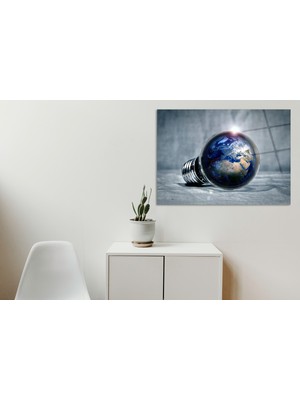 Glass Art Concept Dünya Manipülasyon Cam Tablo