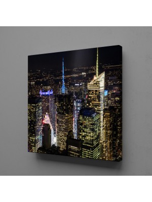 Technopa Gece Işıklı Şehir Manzarası 30x30 Cm