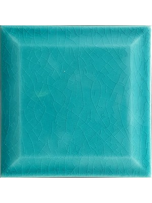 Can Seramik - 13*13 Cm. Turkuaz Kabartmalı Seramik Karo (5 Li 1 Paket)