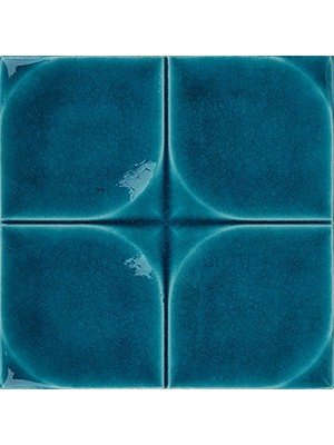 Can Seramik - 13*13 Cm. Turkuaz Kabartmalı Çini Karo (5 Li 1 Paket)