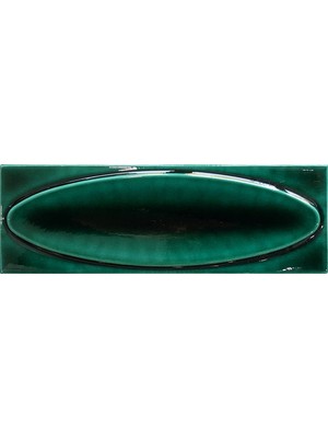 Can Seramik - 7*21 Cm. Zümrüt Kabartmalı Elips Seramik Karo (5 Li 1 Paket)