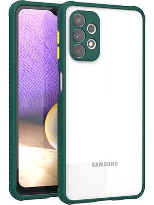 kilifone - Samsung Galaxy A32 4G - Kılıf ​​Arkası Şeffaf Sert Kaff Kapak - Koyu Yeşil - T17119