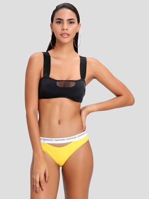 Calvin Klein KW0KW00567 Siyah Bandaj Kesim Bikini Üstü