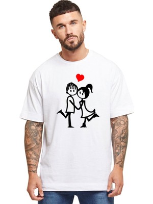 Grif Love Baskılı Oversize Erkek T-Shirt