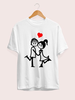 Grif  Love Baskılı Oversize Erkek T-Shirt