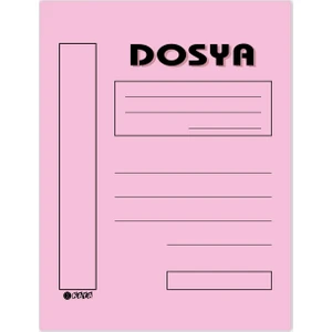 Tam Kapak Karton Telli Dosya Pembe 50'li