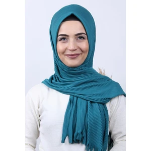 Blue Scarf Meva&Asel Pliseli Pratik Eşarp