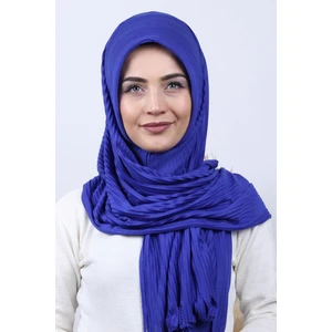 Blue Scarf Meva&Asel Pliseli Pratik Eşarp