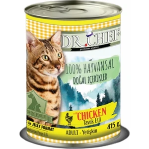 Dr. Chef Tavuk Etli Tahılsız Kedi Konservesi 415 GRX24 Adet
