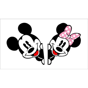 Sticker Fabrikası Mickey Minnie Mouse Oto Araba Cam Kaput Sticker 00761