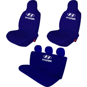 Hyundai Accent Era Penye Oto Koltuk Kılıfı - Marka Logo Baskılı - Lacivert