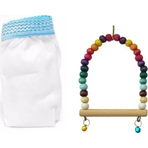 Kuş Kafesleri Için Tül Kafes Tülü M Boy + Boncuklu Salıncak