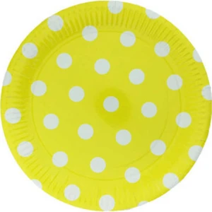 Hayaller Dükkanı Tabak Karton Sarı Puantiyeli 23CM P8
