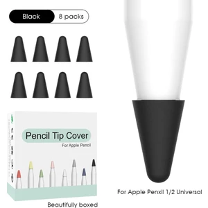 Apple Pencil 1 2 Stylus Kalem Ucu Koruyucu 8in1 Set Siyah