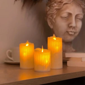 Myk Hediye ve Sanat Atölyesi  Led Mum üçlü set pilli