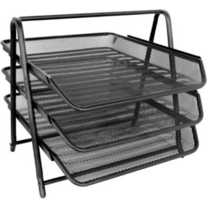 Metal Perfore Evrak Rafı Siyah 3'lü