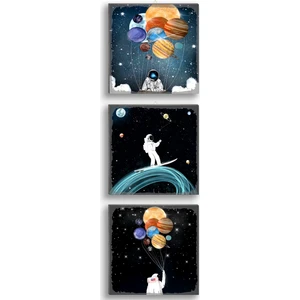 Gezegenler ve Astronot 3'lü Tablo