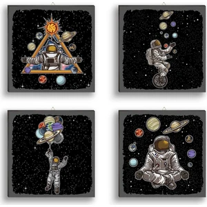 Astronot ve Gezegenler 4'lü Set