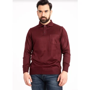 Erkek Düğmeli Ince Polo Yaka Yün Kazak