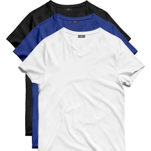 Erkek Renkli 3*lü Paket Slim Fit Basic  T-Shirt