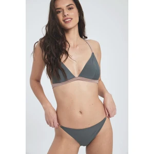 Üçgen Simli Bikini Takım Antrasit