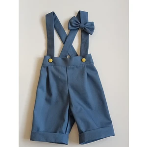 Moms And Babies Erkek Bebek-Çocuk Mavi Şort Salopet Pantolon