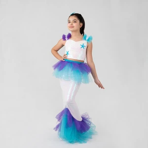 Masho Trend Mashokids Özel Üretim Deniz Kızı Kostümü - Payetli Kostüm - Deniz Kızı Kuyruğu Kostüm