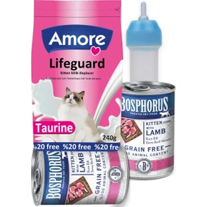 Lifeguard Yavru Kedi Süt Tozu 240gr + Biberon + Kitten Konserve 2x415gr