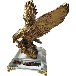 Kartal - Isimlik - Kristal Masaüstü - Ofis Makam Hediyesi Gold