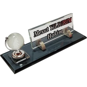 Masa Isimliği Kristal Masa Üstü Kalemlik Seti Ofis Hediyesi Masa Üstü Isimlik