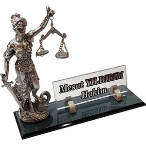 Masalık Buro Ofıs Hediyesi Adalet Terazili Masaüstü Isimlik Avukata Isimlik, Savcıya Isimlik, Hakime Isimlik