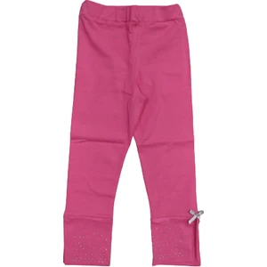 Timi Kids Kız Çocuk Paçası Taşlı ve Fiyonk Süslemeli Yazlık Ince Uzun Tayt