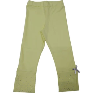 Timi Kids Kız Çocuk Paçası Taşlı ve Fiyonk Süslemeli Yazlık Ince Uzun Tayt