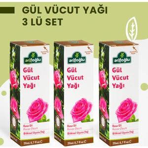 Gül Vücut Yağı 20 ml x 3 Lü Set