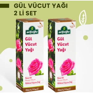 Gül Vücut Yağı 20 ml + 20 ml 2 Li Set