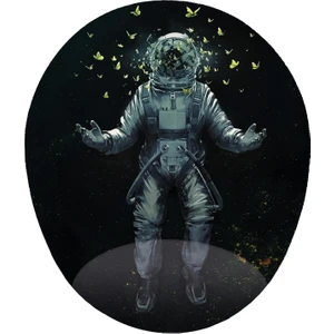 Mağaza Depom Astronot ve Sarı Kelebekler - Bilek Destekli Oval Astronotlu Mo