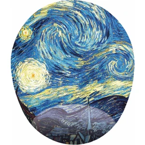 Mağaza Depom Yıldızlı Gece Van Gogh - Bilek Destekli Oval Mousepad 20X23 C