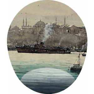 Mağaza Depom Istanbul Vapur ve Cami Görselli - Bilek Destekli Istanbul Gö