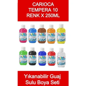 Tempera Süper Yıkanabilir Guaj Sulu Boya Seti 10 Renk x 250 ml
