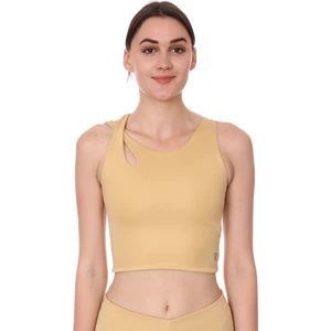 Spo-Assymetric Crop Kadın Bej Günlük Stil Sporcu Sütyeni 712102-BEJ
