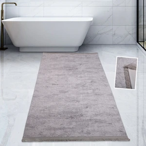 Bonny Home Nova Gri 80X150 cm Pamuk Kaymaz Taban Peluş Banyo Paspası Büyük Püsküllü Banyo Halısı