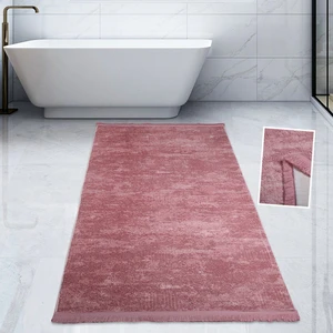 Bonny Home Nova Pembe 100X200 cm Pamuk Kaymaz Taban Peluş Banyo Paspası Büyük Püsküllü Banyo Halısı