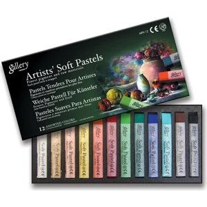 Gallery Mungyo Tam Boy Kuru Pastel 12'li Set Yüksek Kalite Pigmentli Renkli Boyalar