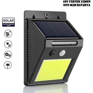 Solar Bahçe Aydınlatma 48 Ledli Fotoselli Güneş Enerjili Bahçe Lambası Hareket Sensörlü