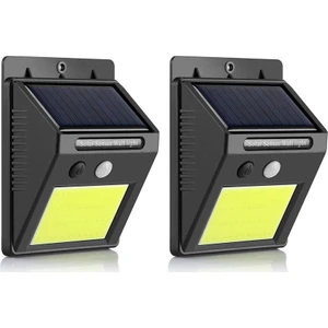 Fotoselli LED Lamba Işık Sensörlü Güneş Enerjili Solar Duvar Kapı Kamp Bahçe Lambası 2 Adet