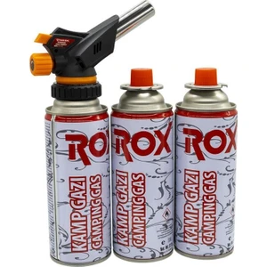 Rox WS-509C Bütan Gaz Torch Kamp Pürmüz Seti 3 Tüp Kartuşlu