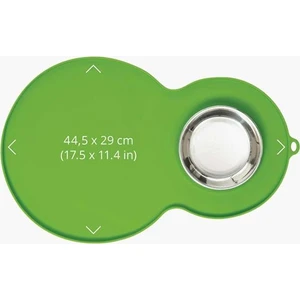 Cat İt Kedi Suluk ve Mamalık Altlığı Yeşil Medium Çelik Mama Kabı Ile Birlikte